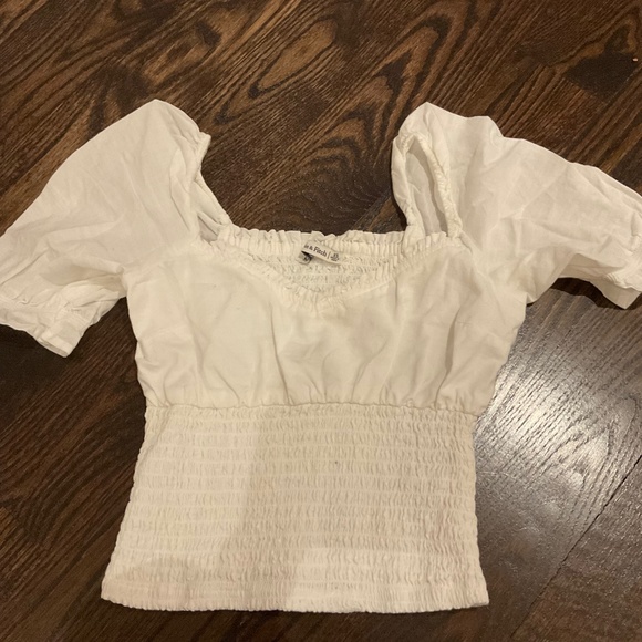 Abercrombie and Fitch White Puff Sleeve Top - Picture 1 of 3